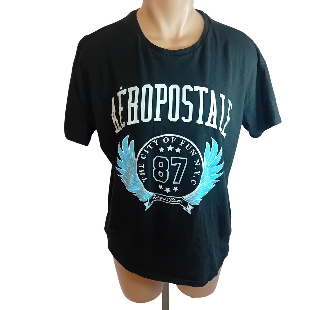 Modern Men's Unisex Bluenotes Aeropostale Graphic Tee‎ 87 NYC School Varsity S